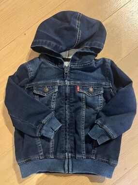 Levi's Dark Blue Hooded Kids Denim Jacket